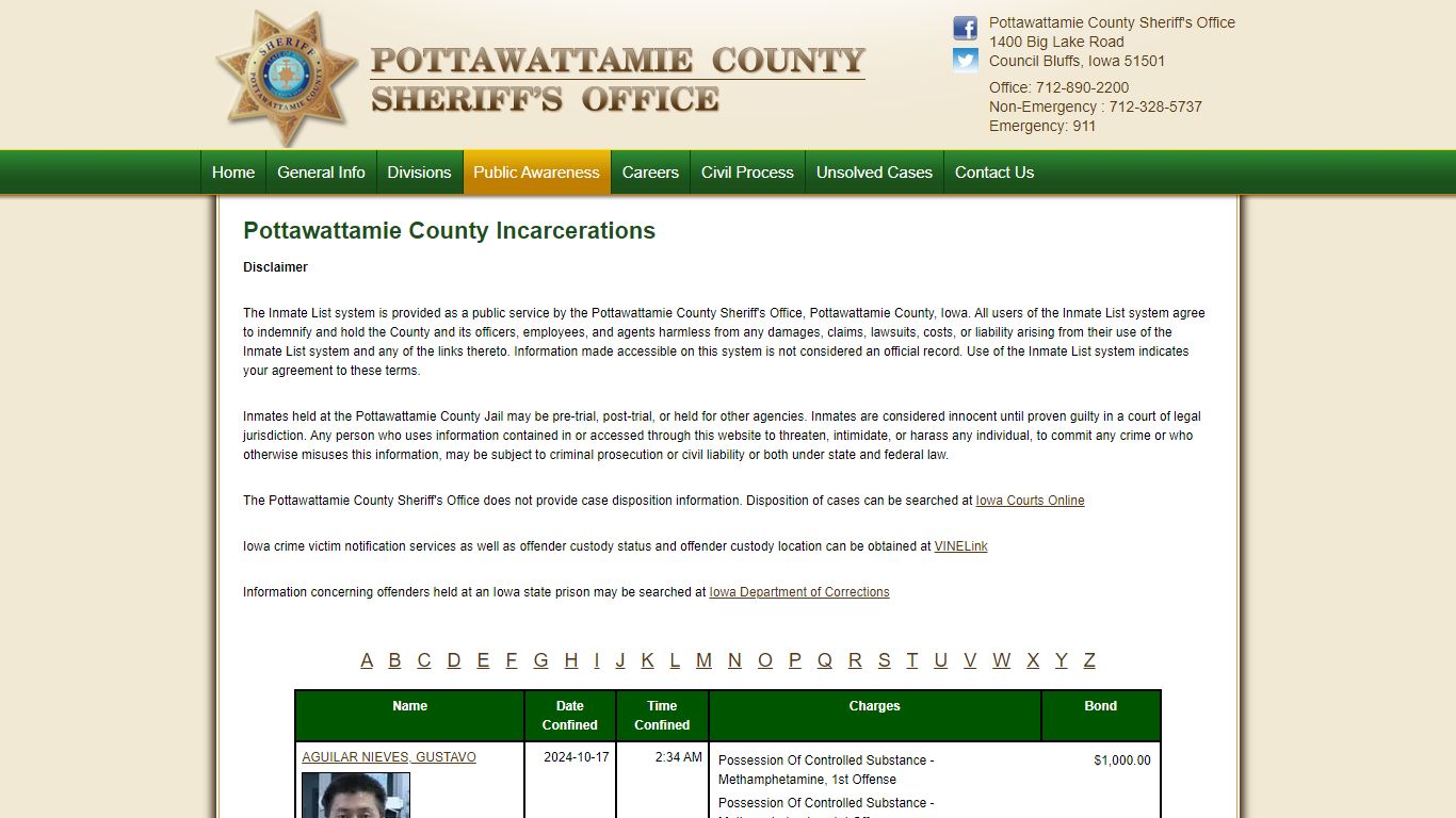 Incarcerations - Pottawattamie County Sheriff's Office